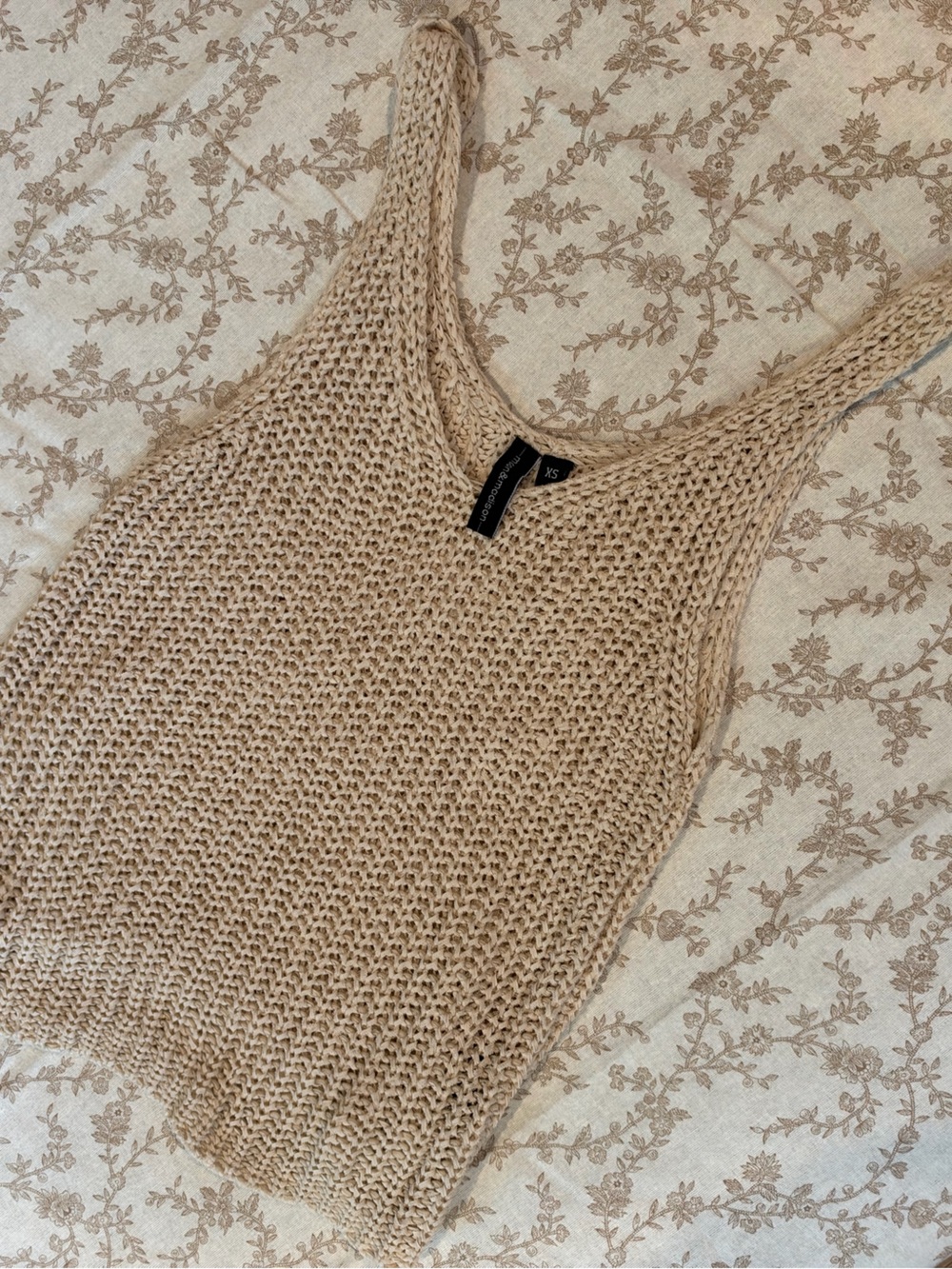 Tan Crochet tank top sz XS